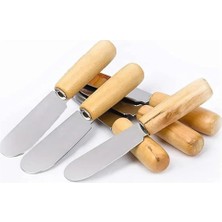 Hype Store Terayağ Bal Çikolata Bıçağı, 6 Lı Ahşap Saplı Kahvaltı Spatulası