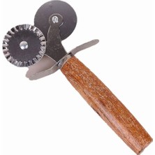 Hype Store Ahşap Saplı 2li Hamur Kesme Ruleti Düz ve Dalgalı Pizza Börek Kesici Aparatı