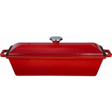 Hype Store Döküm Ekmek Kabı/terrine, 11X29 Cm, Kırmızı