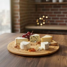 Hype Store Bambu Peynir ve Kesim Sunum Tahtası Yuvarlak 27,5cm*27,5cm*1,5cm - Ahşap Peynir, Kesme Tahtası ve Su