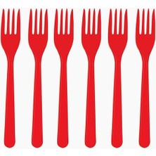 Hype Store Plastik Kırmızı Çatal 25'li