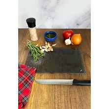 Hype Store Decorıta Cam Kesme Tahtası - Cam Kesme Tablası | (Füme Cam, 17CM x 29CM)