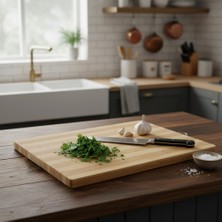 Hype Store Bambu Kesme Tahtası Antibakteriel Yıkanabilir Doğrama Tahtası Dikdörtgen 24 * 34CM Büyük Boy