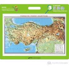 Gürbüz 35x50 Kabartma Türkiye Fiziki Haritası Kırılmaz PVC Malzeme ile Detaylı Eğitim Ürünü