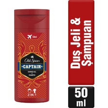 Old Spice Captain 50ML Duş Jeli & Şampuan Ferahlatıcı Koku ile 2-in-1 Etki