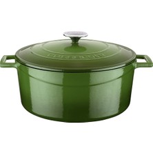 Hype Store Metal Döküm Yuvarlak Tencere, 28 Cm, Yeşil