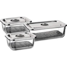 Hype Store Leggno Vetro 3'lü Cam Saklama Kabı Seti