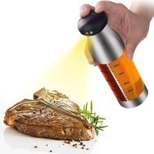 Delixa Çift Bölmeli Püskürtmeli Sprey Yağlık ve Sirkelik, 200 ml Kapasite, Paslanmaz Çelik Metal Tasarım