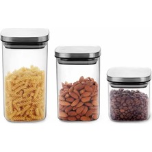 Delixa Orret Home Kare Borosilikat Cam Sızdırmaz Vakumlu Erzak ve Bakliyat Saklama Kabı – Havadaki Termisil