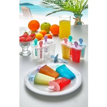 Delixa Renkli Pratik 4lü Meybuz Dondurma Kalıbı | 4 Adet Buz Meybuz ve Dondurma Kalıbı