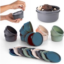 Delixa 4'lü Yuvarlak Mini Saklama Kabı Küçük Sızdırmaz Kapaklı Çok Renkli Pratik Amaçlı Kap Erzak Çerez Pik