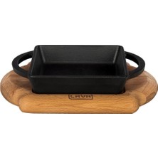 Delixa , Pişirme Kabı, Lv Eco P Tv 1212 K4, Kare Teller ve Ahşap Altlık, Ölçüler 12 x 12 Cm, Dökme Demir, S
