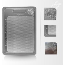 Delixa Shg Home Kaymaz ve Çizilmeyi Az Gösteren 304 Paslanmaz Çelik Kesme Tahtası, Kaydırmaz Mat ile Set (K