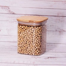 Delixa 450ML Sızdırmaz Vakumlu Bambu Kapaklı Borosilikat Cam Kavanoz – Hava Geçirmez & Dayanıklı Gıda Sakla