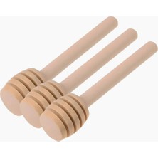 Delixa Ahşap Bal Kaşığı Seti, 3 Adet, 10 Cm, Doğal Ahşap Mini Bal Çubuğu