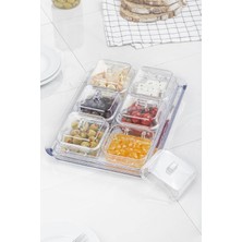 Delixa Ews Akrilik Şeffaf 6’lı Kapaklı Kahvaltılık Kahvaltı Seti & Saklama Kabı (Cam DEĞILDIR)-1825