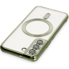 Luxury  Samsung Galaxy S22 Kılıf Kross Magneticsafe Kapak - Koyu Yeşil 784654