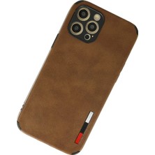 Luxury  iPhone 12 Pro Max Kılıf Loop Deri Silikon - Kahverengi 784654
