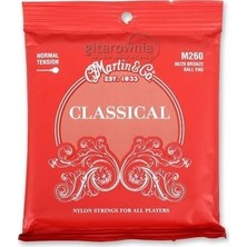 Martin & Co M260 Klasik Gitar Teli Normal Tansiyon, Nylon Malzeme ile Kaliteli Ses Sağlar