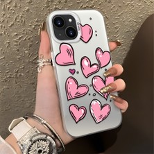 HONTINGA iPhone 14 Plus ile Uyumlu Kılıfı Silikon Kenar Sert Arka Düşüme Önleyici Basitlik Anti Düşme Kamera Korumali Kalp Desen Telefon Kılıfı Kadın ve Erkek Için Uygundur K1-0708