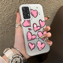 HONTINGA Samsung Galaxy A52S 5g ile Uyumlu Kılıfı Silikon Kenar Sert Arka Düşüme Önleyici Basitlik Anti Düşme Kamera Korumali Kalp Desen Telefon Kılıfı Kadın ve Erkek Için Uygundur K1-0708