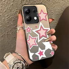 HONTINGA Xiaomi Redmi Note 13 ile Uyumlu Kılıfı Silikon Kenar Sert Arka Düşüme Önleyici Basitlik Anti Düşme Kamera Korumali Renkli Yıldızlar Desen Telefon Kılıfı Kadın ve Erkek Için Uygundur K1-0707