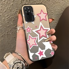HONTINGA Xiaomi Redmi Note 10 Pro ile Uyumlu Kılıfı Silikon Kenar Sert Arka Düşüme Önleyici Basitlik Anti Düşme Kamera Korumali Renkli Yıldızlar Desen Telefon Kılıfı Kadın ve Erkek Için Uygundur K1-0707