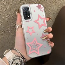 HONTINGA Xiaomi Redmi Note 11 Pro ile Uyumlu Kılıfı Silikon Kenar Sert Arka Düşüme Önleyici Basitlik Anti Düşme Kamera Korumali Siyah Yıldızlar Desen Telefon Kılıfı Kadın ve Erkek Için Uygundur K1-0709