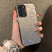 HONTINGA Samsung Galaxy S21 Fe ile Uyumlu Kılıfı Silikon Kenar Sert Arka Düşüme Önleyici Basitlik Anti Düşme Kamera Korumali Renkli Kalpler Desen Telefon Kılıfı Kadın ve Erkek Için Uygundur K1-0710