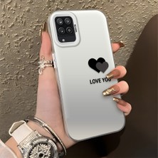 HONTINGA Samsung Galaxy A12 ile Uyumlu Kılıfı Silikon Kenar Sert Arka Düşüme Önleyici Basitlik Anti Düşme Kamera Korumali Renkli Kalpler Desen Telefon Kılıfı Kadın ve Erkek Için Uygundur K1-0710