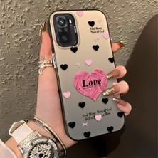 HONTINGA Xiaomi Redmi Note 10S ile Uyumlu Kılıfı Silikon Kenar Sert Arka Düşüme Önleyici Basitlik Anti Düşme Kamera Korumali Kalp Desen Telefon Kılıfı Kadın ve Erkek Için Uygundur K1-0708