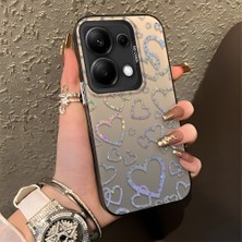 HONTINGA Xiaomi Redmi Note 13 Pro 4g ile Uyumlu Kılıfı Silikon Kenar Sert Arka Düşüme Önleyici Basitlik Anti Düşme Kamera Korumali Renkli Kalpler Desen Telefon Kılıfı Kadın ve Erkek Için Uygundur K1-0710
