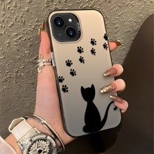 HONTINGA iPhone 15 ile Uyumlu Kılıfı Silikon Kenar Sert Arka Düşüme Önleyici Basitlik Anti Düşme Kamera Korumali Kedi Desen Telefon Kılıfı Kadın ve Erkek Için Uygundur K1-0711