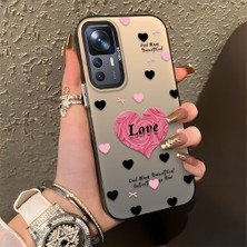 HONTINGA Xiaomi Mi 12T Pro ile Uyumlu Kılıfı Silikon Kenar Sert Arka Düşüme Önleyici Basitlik Anti Düşme Kamera Korumali Kalp Desen Telefon Kılıfı Kadın ve Erkek Için Uygundur K1-0708