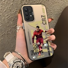 HONTINGA Samsung Galaxy A32 ile Uyumlu Kılıfı Silikon Kenar Sert Arka Düşüme Önleyici Basitlik Anti Düşme Kamera Korumali Cr7 Desen Telefon Kılıfı Kadın ve Erkek Için Uygundur K1-0712