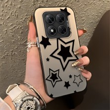 HONTINGA Poco X7 ile Uyumlu Kılıfı Silikon Kenar Sert Arka Düşüme Önleyici Basitlik Anti Düşme Kamera Korumali Siyah Yıldızlar Desen Telefon Kılıfı Kadın ve Erkek Için Uygundur K1-0709