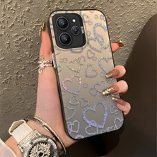 HONTINGA Xiaomi Redmi 12 ile Uyumlu Kılıfı Silikon Kenar Sert Arka Düşüme Önleyici Basitlik Anti Düşme Kamera Korumali Renkli Kalpler Desen Telefon Kılıfı Kadın ve Erkek Için Uygundur K1-0710