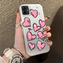 HONTINGA Samsung Galaxy A04E ile Uyumlu Kılıfı Silikon Kenar Sert Arka Düşüme Önleyici Basitlik Anti Düşme Kamera Korumali Kalp Desen Telefon Kılıfı Kadın ve Erkek Için Uygundur K1-0708