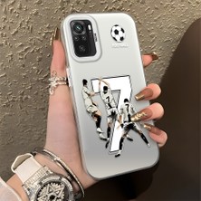 HONTINGA Xiaomi Redmi Note 10S ile Uyumlu Kılıfı Silikon Kenar Sert Arka Düşüme Önleyici Basitlik Anti Düşme Kamera Korumali Cr7 Desen Telefon Kılıfı Kadın ve Erkek Için Uygundur K1-0712