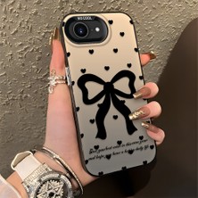 HONTINGA iPhone 16E ile Uyumlu Kılıfı Silikon Kenar Sert Arka Düşüme Önleyici Basitlik Anti Düşme Kamera Korumali Papyon Desen Telefon Kılıfı Kadın ve Erkek Için Uygundur K1-0713