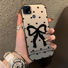 HONTINGA Realme C25 ile Uyumlu Kılıfı Silikon Kenar Sert Arka Düşüme Önleyici Basitlik Anti Düşme Kamera Korumali Papyon Desen Telefon Kılıfı Kadın ve Erkek Için Uygundur K1-0713