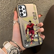 HONTINGA Samsung Galaxy A73 ile Uyumlu Kılıfı Silikon Kenar Sert Arka Düşüme Önleyici Basitlik Anti Düşme Kamera Korumali Cr7 Desen Telefon Kılıfı Kadın ve Erkek Için Uygundur K1-0712