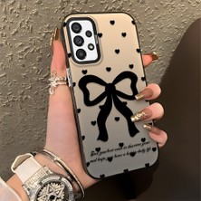 HONTINGA Samsung Galaxy A73 ile Uyumlu Kılıfı Silikon Kenar Sert Arka Düşüme Önleyici Basitlik Anti Düşme Kamera Korumali Papyon Desen Telefon Kılıfı Kadın ve Erkek Için Uygundur K1-0713