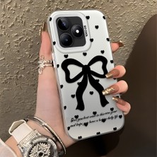 HONTINGA Realme C51 ile Uyumlu Kılıfı Silikon Kenar Sert Arka Düşüme Önleyici Basitlik Anti Düşme Kamera Korumali Papyon Desen Telefon Kılıfı Kadın ve Erkek Için Uygundur K1-0713