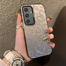 HONTINGA Samsung Galaxy S24 ile Uyumlu Kılıfı Silikon Kenar Sert Arka Düşüme Önleyici Basitlik Anti Düşme Kamera Korumali Renkli Kalpler Desen Telefon Kılıfı Kadın ve Erkek Için Uygundur K1-0710