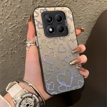 HONTINGA Xiaomi Redmi Note 14 Pro ile Uyumlu Kılıfı Silikon Kenar Sert Arka Düşüme Önleyici Basitlik Anti Düşme Kamera Korumali Renkli Kalpler Desen Telefon Kılıfı Kadın ve Erkek Için Uygundur K1-0710
