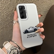 HONTINGA Samsung Galaxy A35 ile Uyumlu Kılıfı Silikon Kenar Sert Arka Düşüme Önleyici Basitlik Anti Düşme Kamera Korumali Mercedes Desen Telefon Kılıfı Kadın ve Erkek Için Uygundur K1-0716