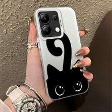 HONTINGA Xiaomi Redmi Note 13 ile Uyumlu Kılıfı Silikon Kenar Sert Arka Düşüme Önleyici Basitlik Anti Düşme Kamera Korumali Kedi Desen Telefon Kılıfı Kadın ve Erkek Için Uygundur K1-0711