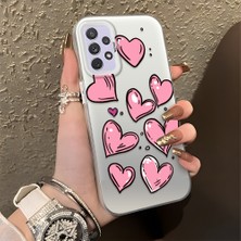 HONTINGA Samsung Galaxy A72 ile Uyumlu Kılıfı Silikon Kenar Sert Arka Düşüme Önleyici Basitlik Anti Düşme Kamera Korumali Kalp Desen Telefon Kılıfı Kadın ve Erkek Için Uygundur K1-0708