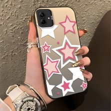HONTINGA Samsung Galaxy A04E ile Uyumlu Kılıfı Silikon Kenar Sert Arka Düşüme Önleyici Basitlik Anti Düşme Kamera Korumali Renkli Yıldızlar Desen Telefon Kılıfı Kadın ve Erkek Için Uygundur K1-0707